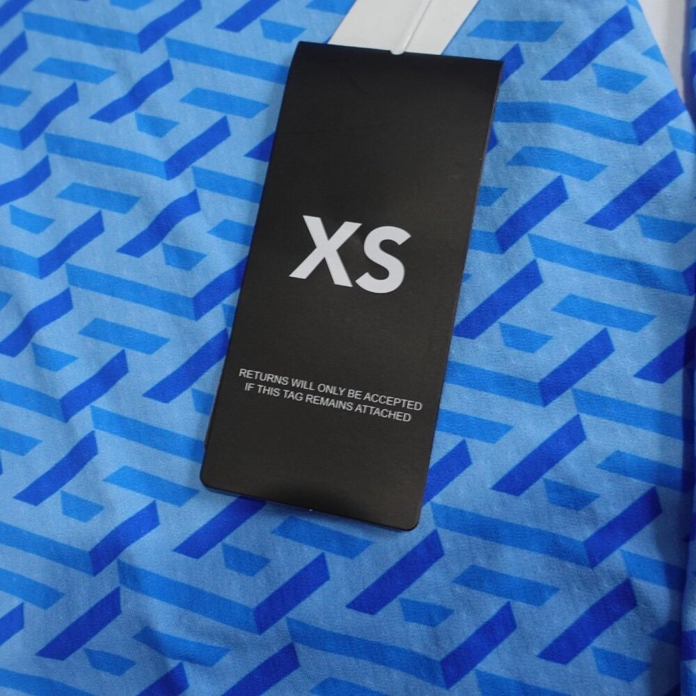 IBKUL Fatima Blue Geometric Navy Long Sleeve Mock Golf Shirt Size XS active - Picture 4 of 7